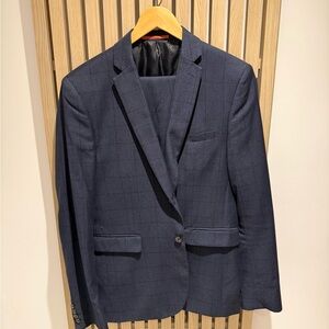 RW&CO. Dark Blue Checkered Suit